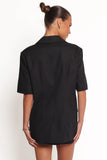Brielle Short Sleeve Blazer Top Black