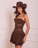 Desert Doll Fit and Flare Lace Trim Mini Dress