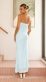 Brittani Strapless Maxi Dress Blue Pink