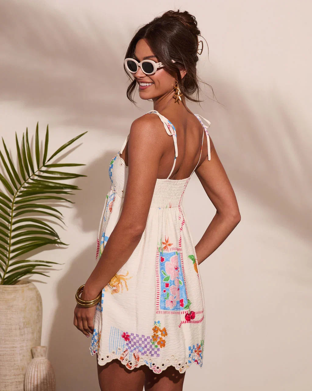 Summer Shore Novelty Print Mini Dress