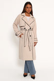 Cayenne Contrast Binding Trench Coat Beige