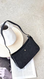 Lilu Shoulder Bag Black Suede