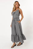 Bambi Tiered Midi Skirt Black Gingham