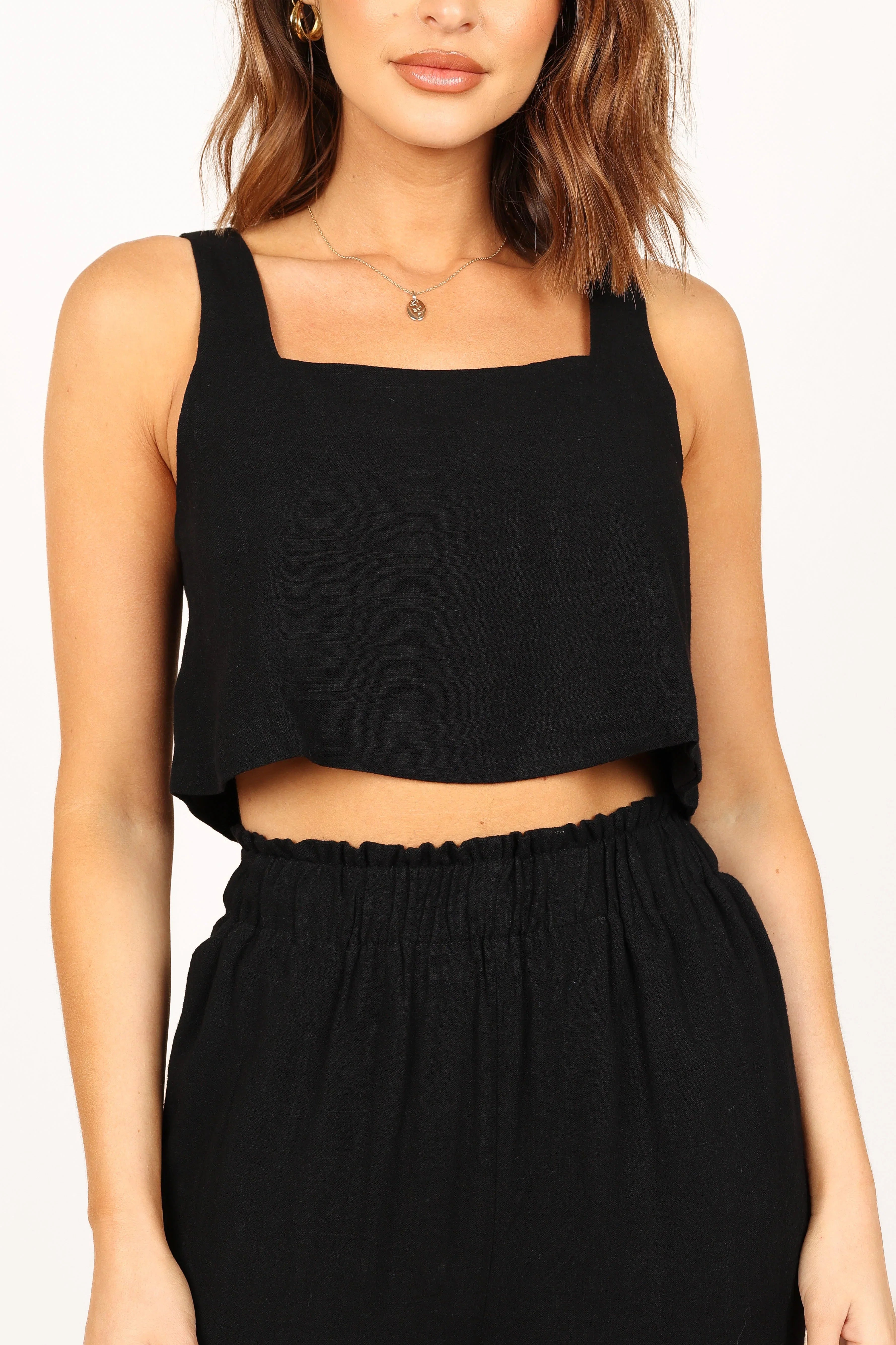 Eleanor Cropped Top Black