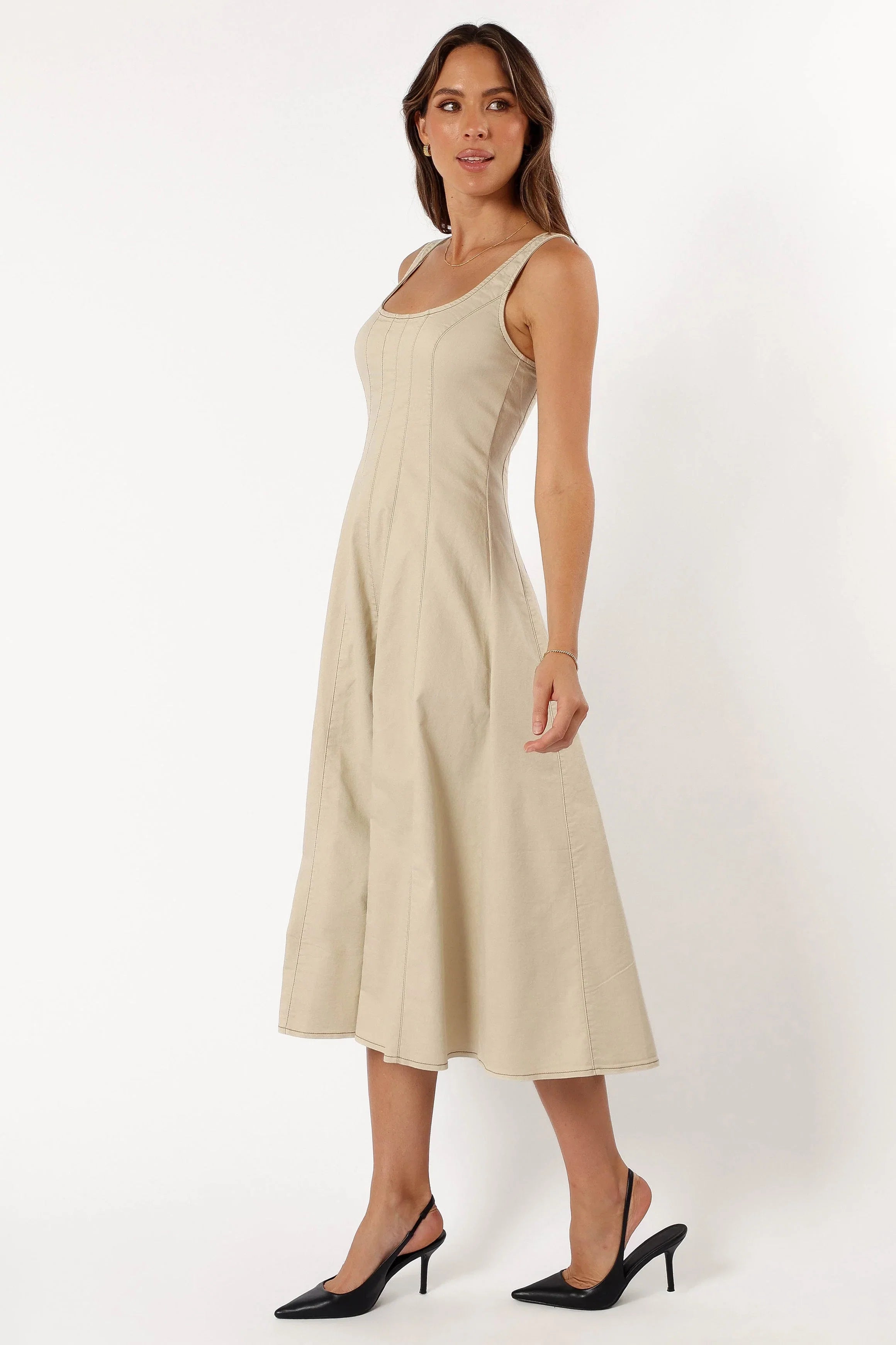 Una Midi Dress Beige