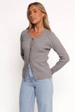 Quay Button Front Cardigan Heather Grey