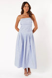 Avalee Strapless Maxi Dress Blue Stripe