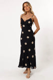 Ollie Midi Polka Dot Dress Black Cream