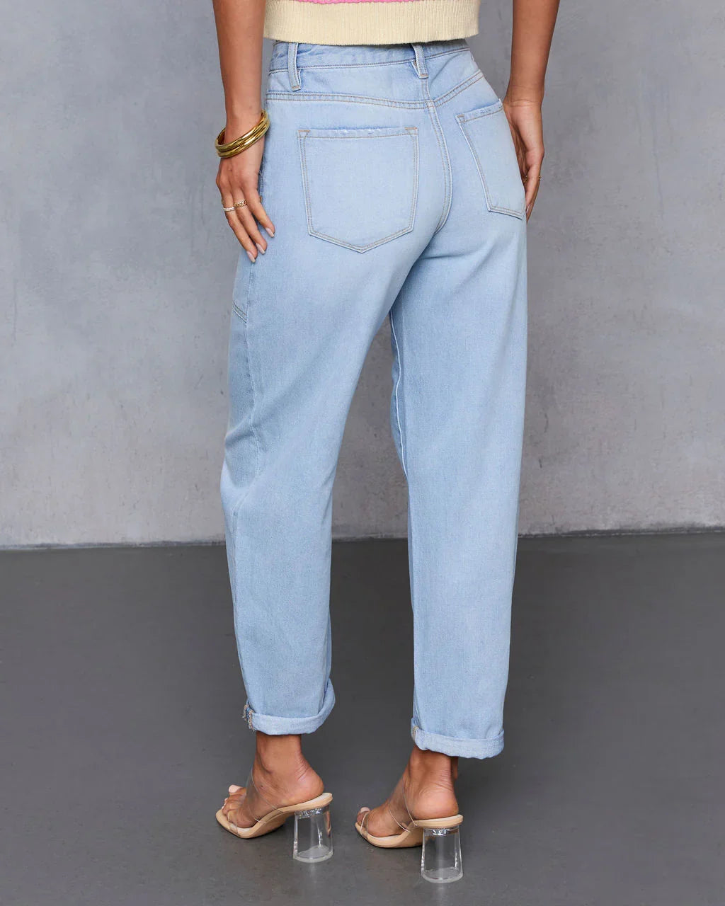 Teien Rigid High Rise Barrel Pintuck Jeans
