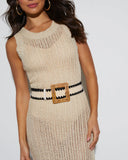 Rubin Square Tonal Straw Belt