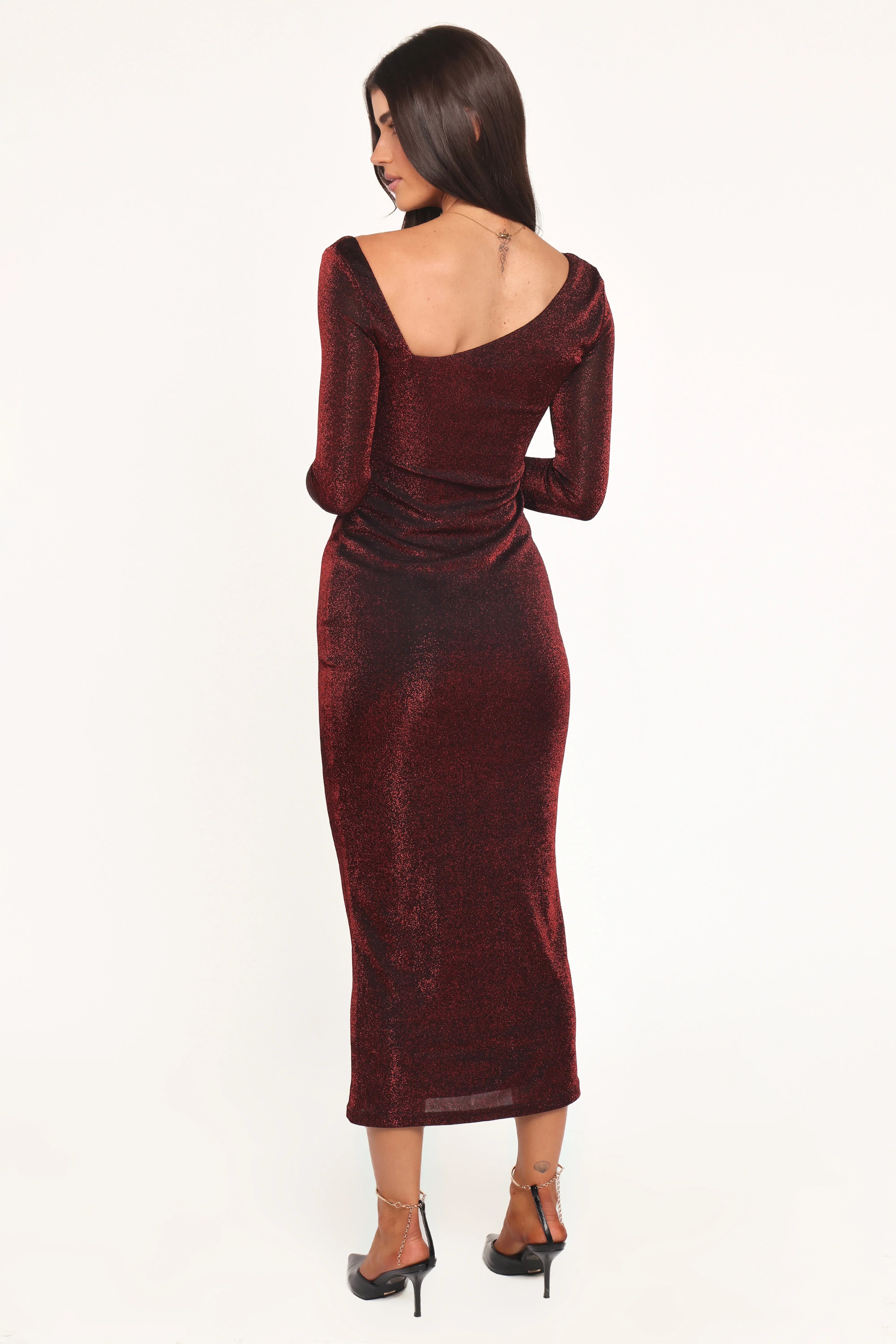 Charles Midi Dress Burgundy