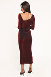 Charles Midi Dress Burgundy