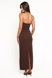 Ongelique Halterneck Maxi Dress Brown