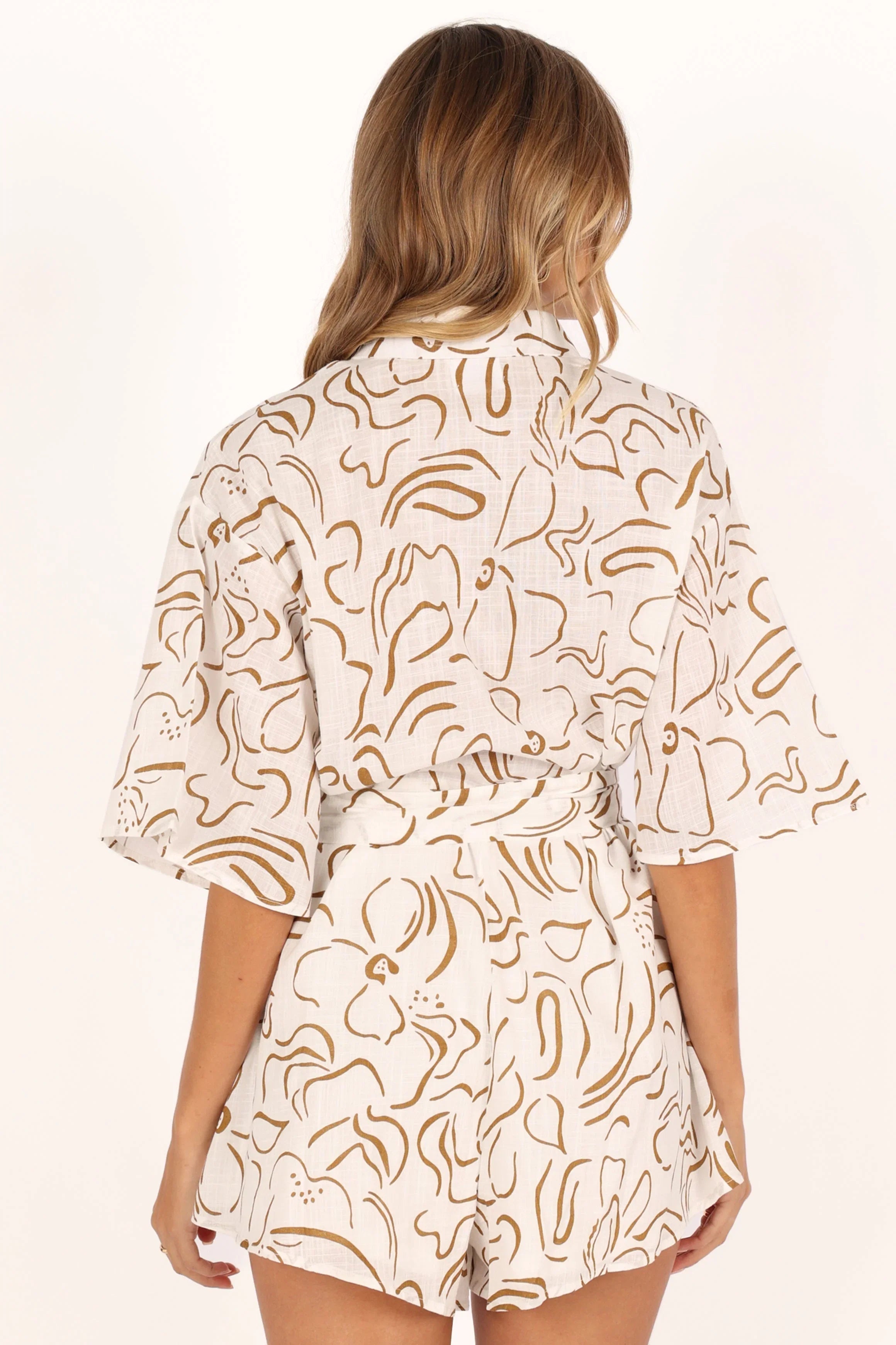 Kellie Romper White Beige