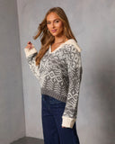 In the Season Abstract Contrast Sweater