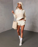 Calm Edit Striped Drawstring Hoodie