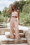Brayden Wide Leg Linen Pant Pink Floral