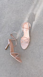 Vixin Heels Champagne Satin Diamante