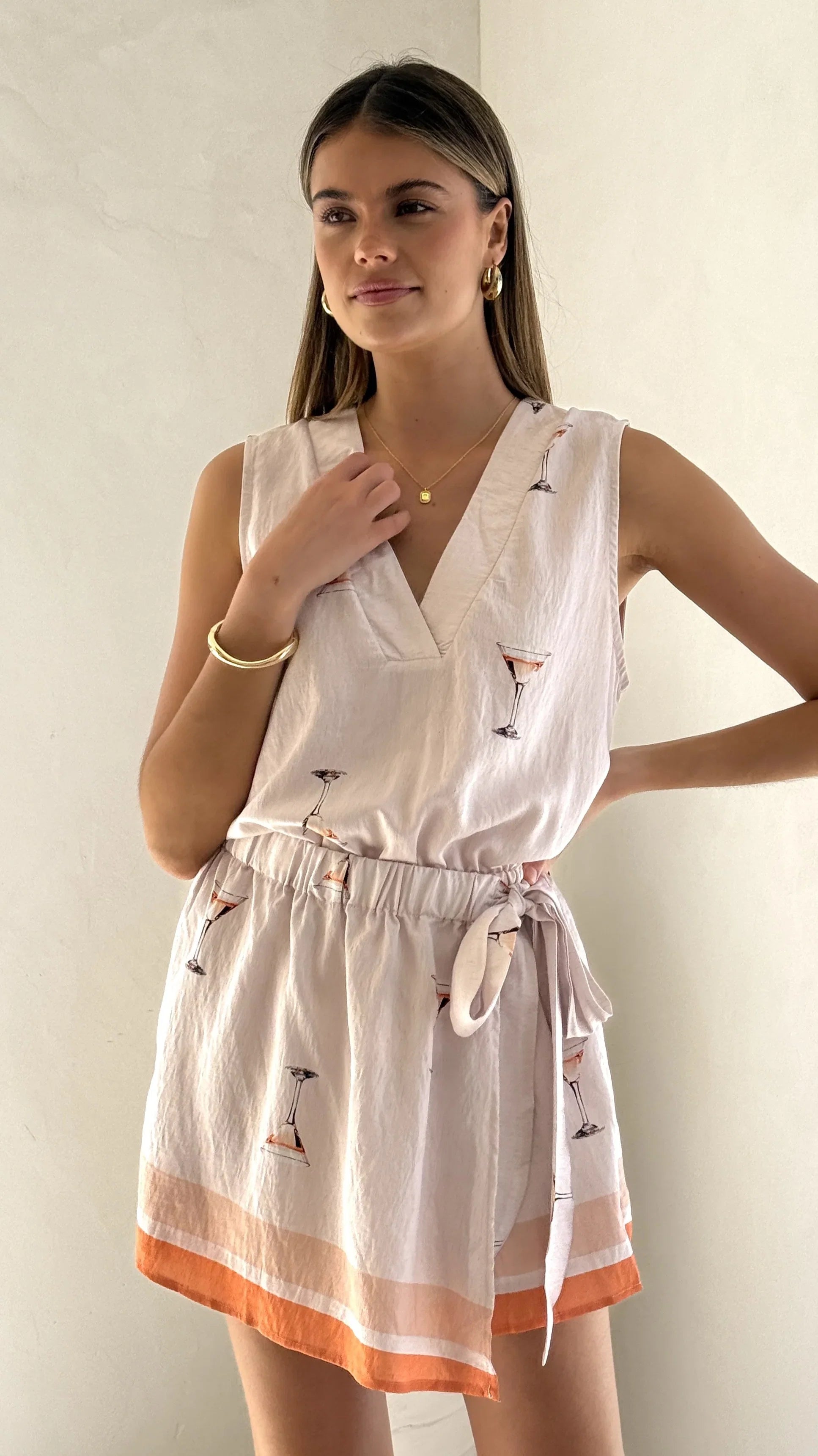 Kamela Playsuit Peach Martini