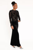 Velman Velvet Maxi Skirt Black