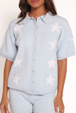 Lela Knitted Shirt Light Blue Stars