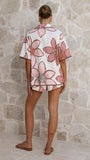 Eloise Eyelet Top Botanic Pink Print