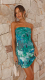 Miya Mini Dress Green Print