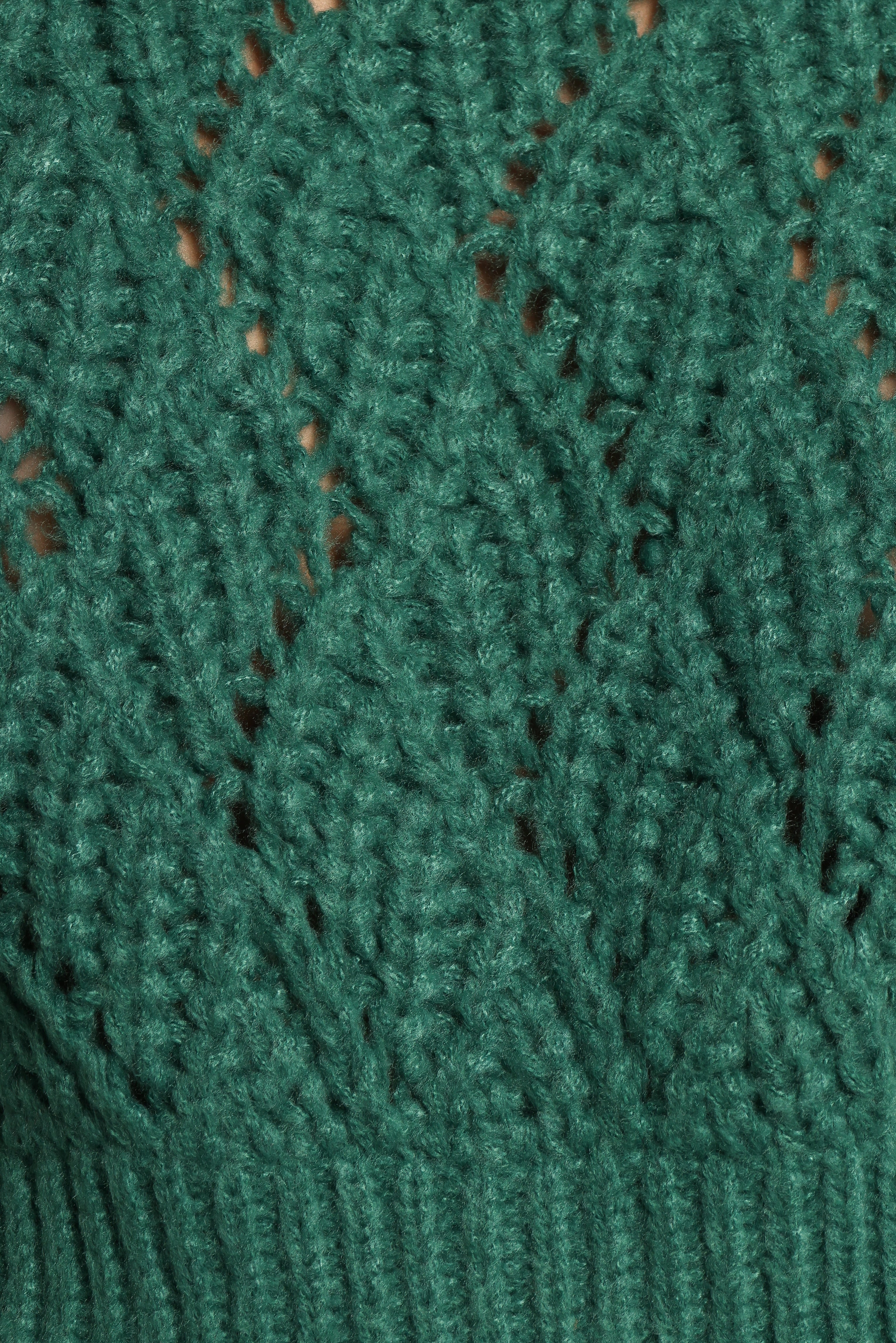 Birdie Tie Side Knit Sweater Emerald