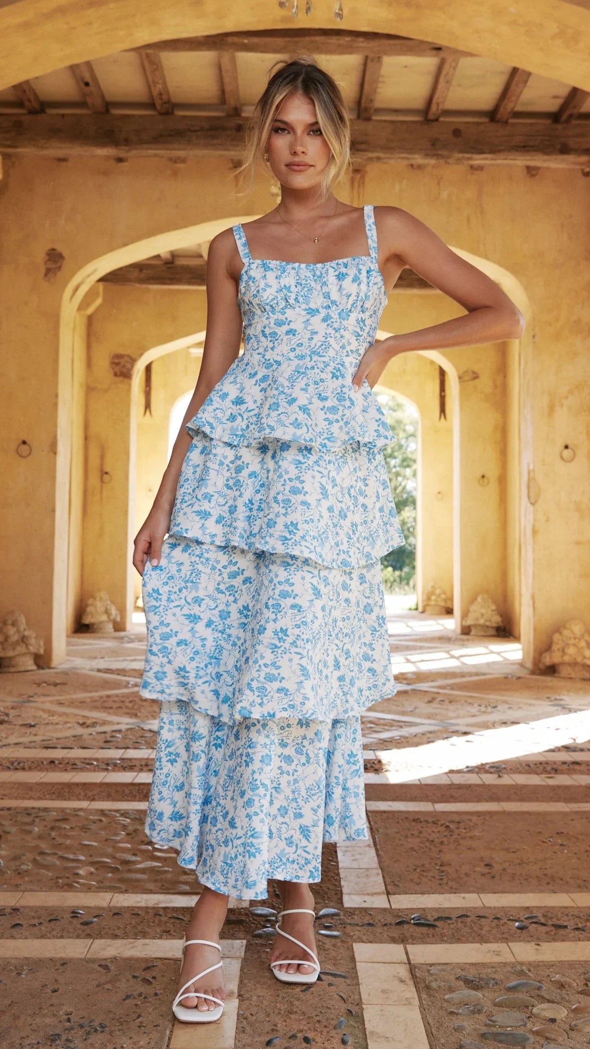 Page Maxi Dress Blue Floral