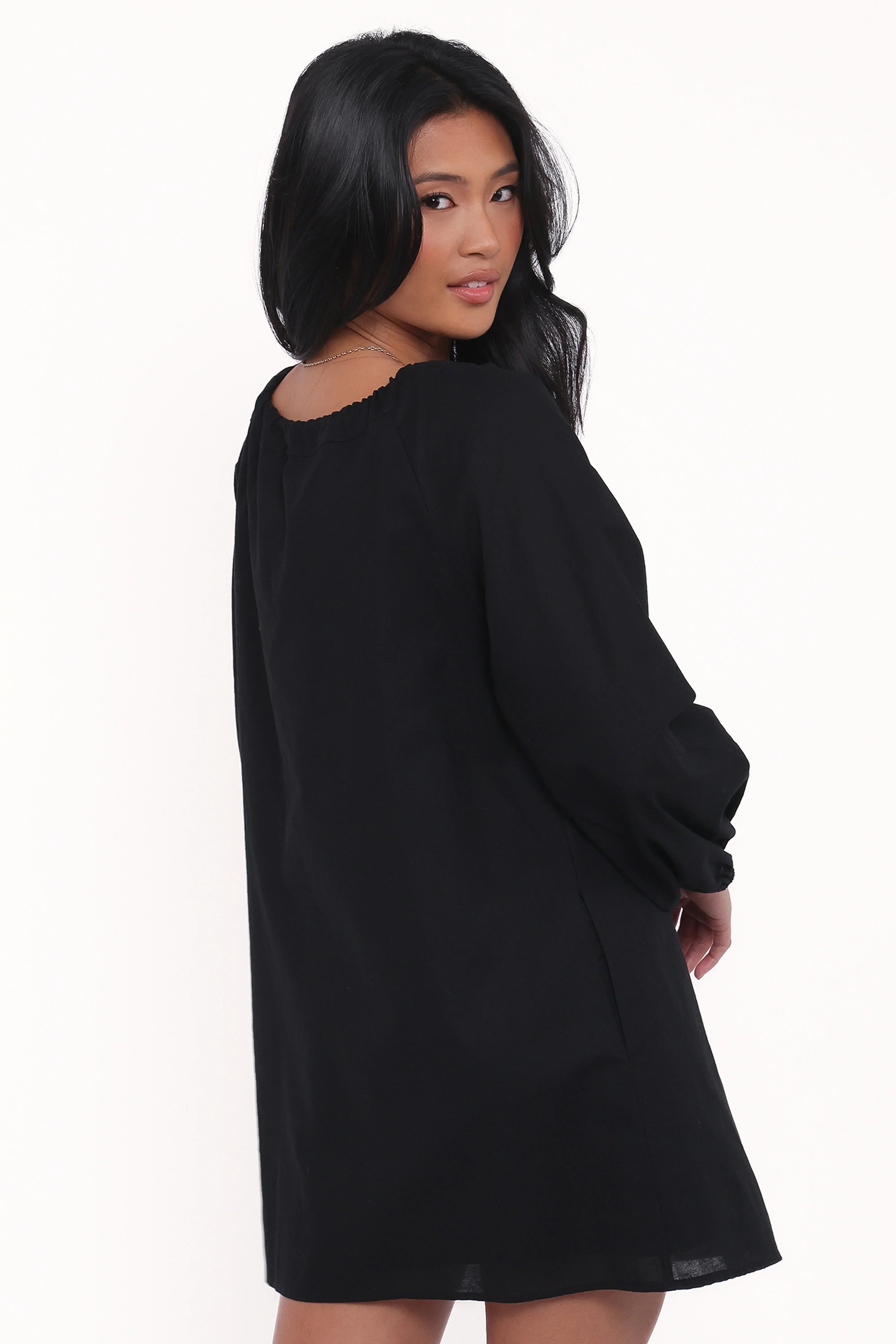 Walker Smock Mini Dress Black