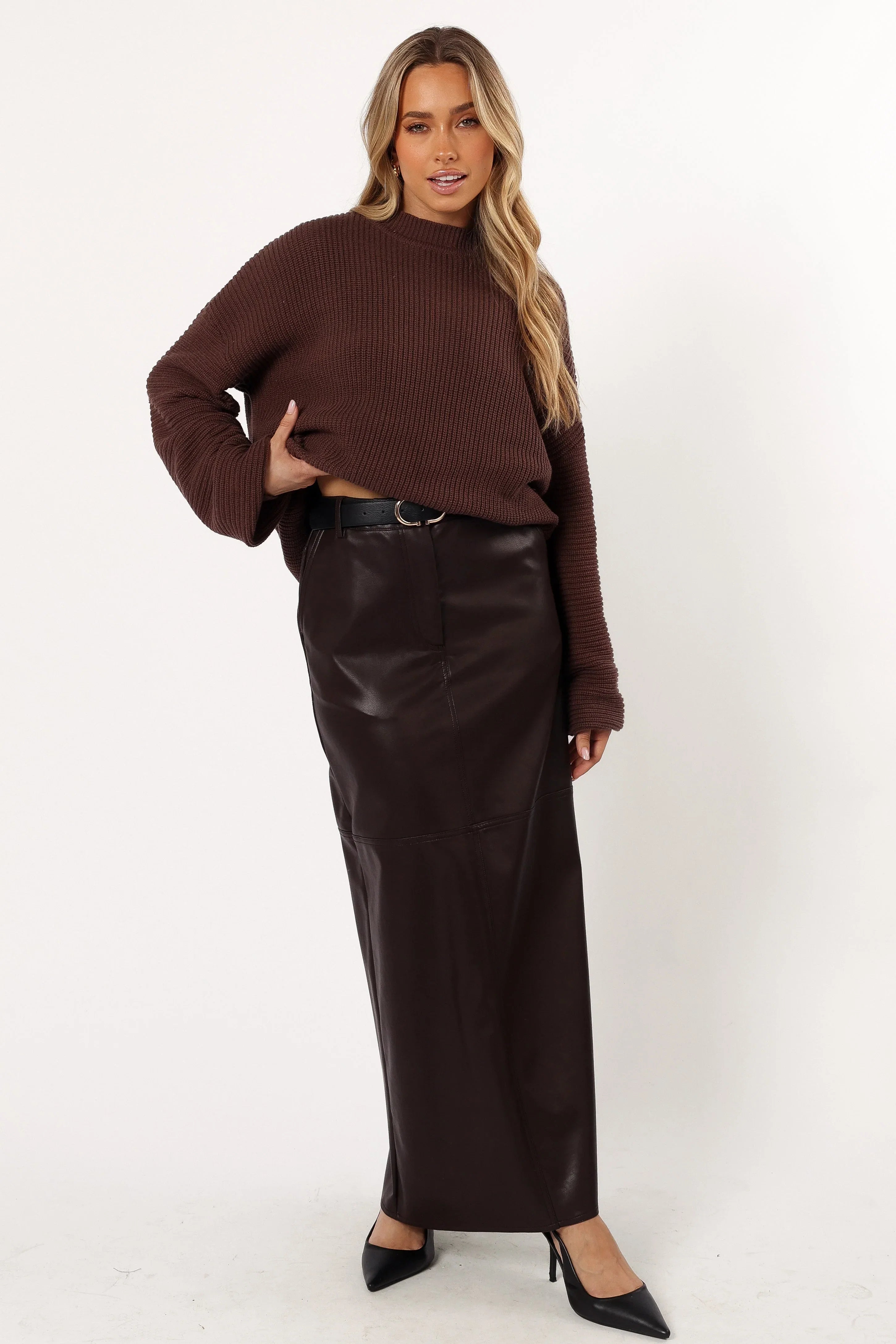 Katty Knit Sweater Chocolate Brown