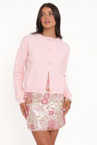 Fauna Tonal Floral Cardigan Pink