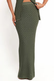 Asplie Knit Maxi Skirt Olive