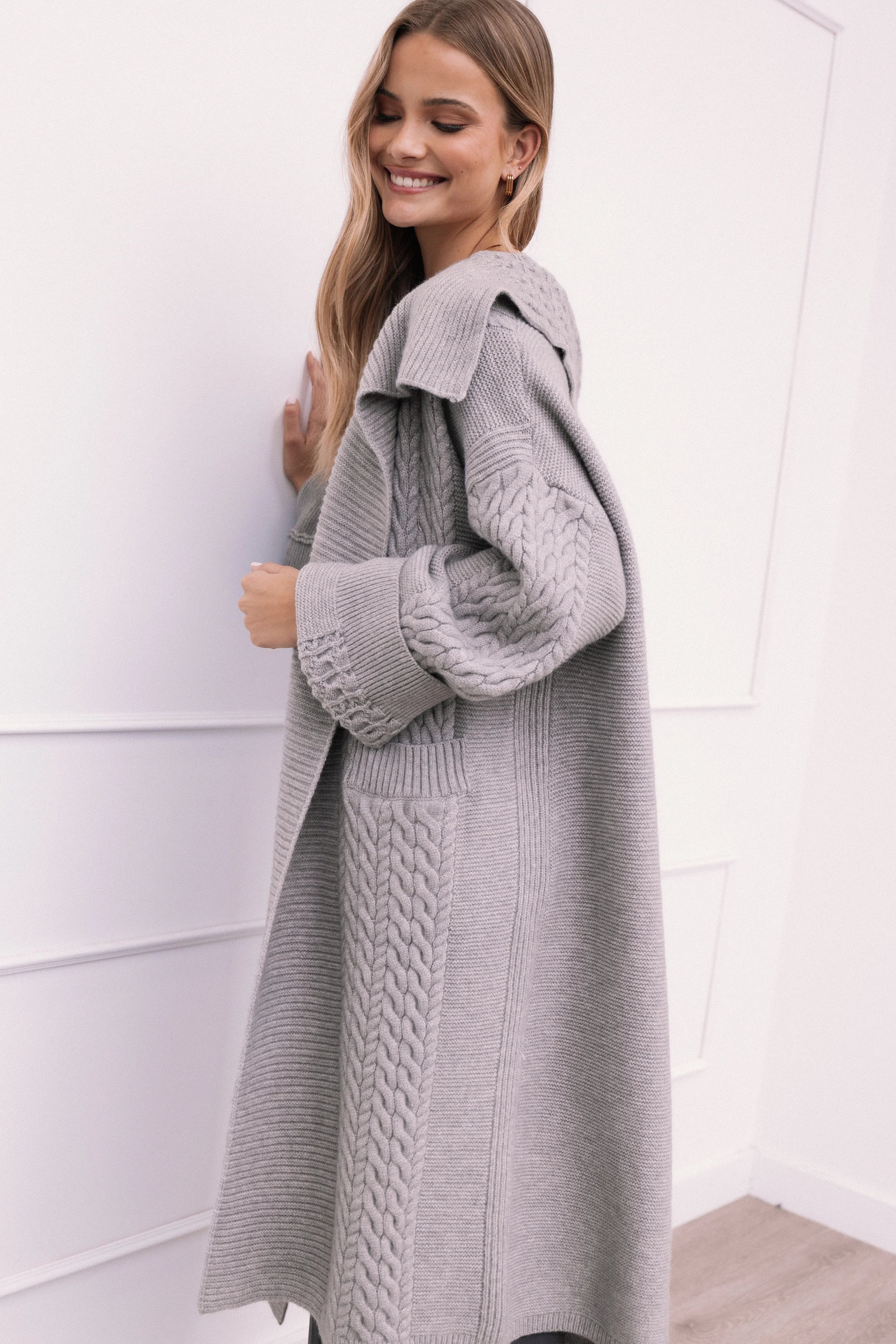 Soma Oversized Open Front Cardigan Grey