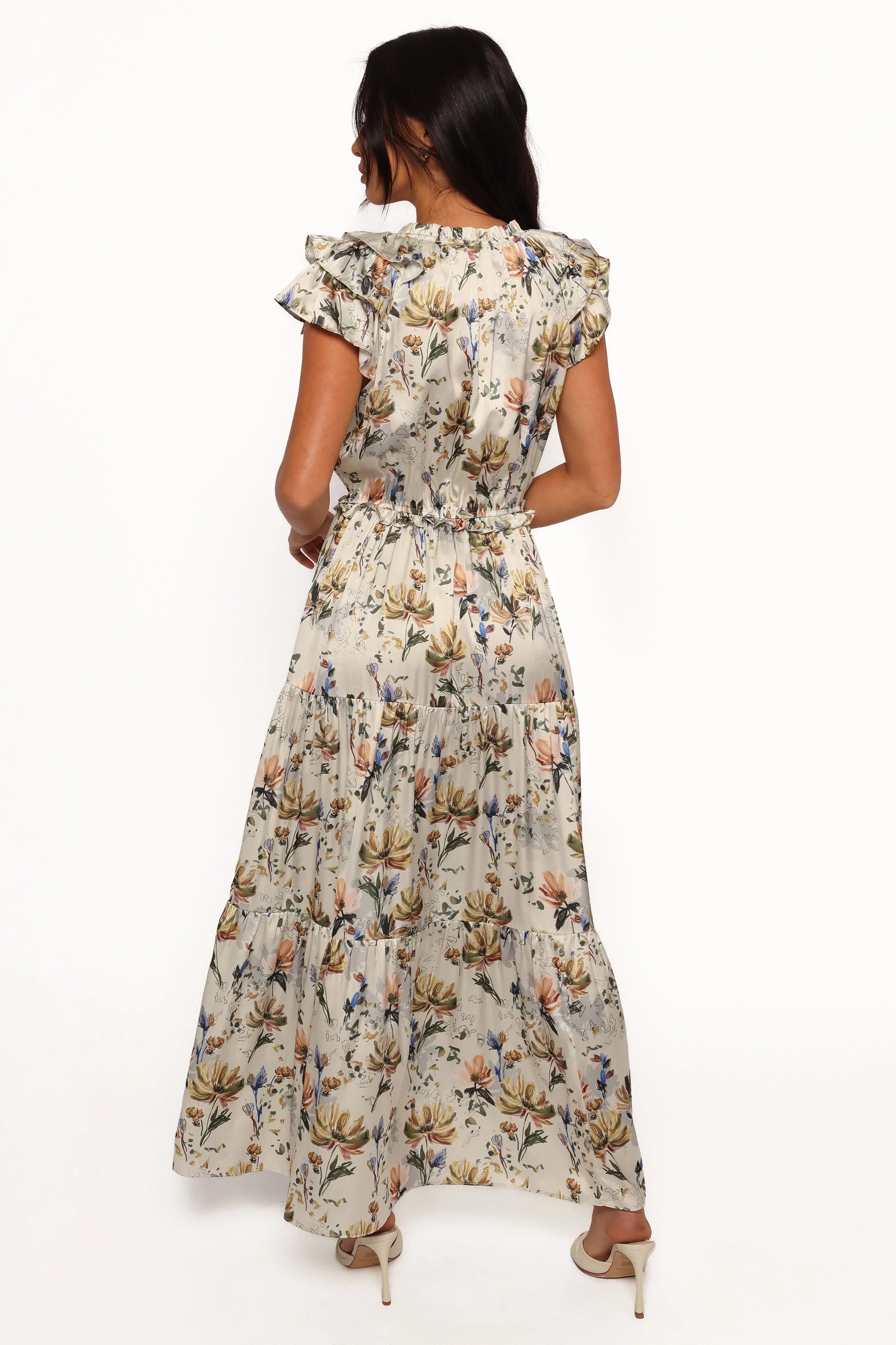 Lizzie Midi Dress Cream Floral