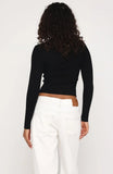 Fine Wine Long Sleeve Knit Top Black
