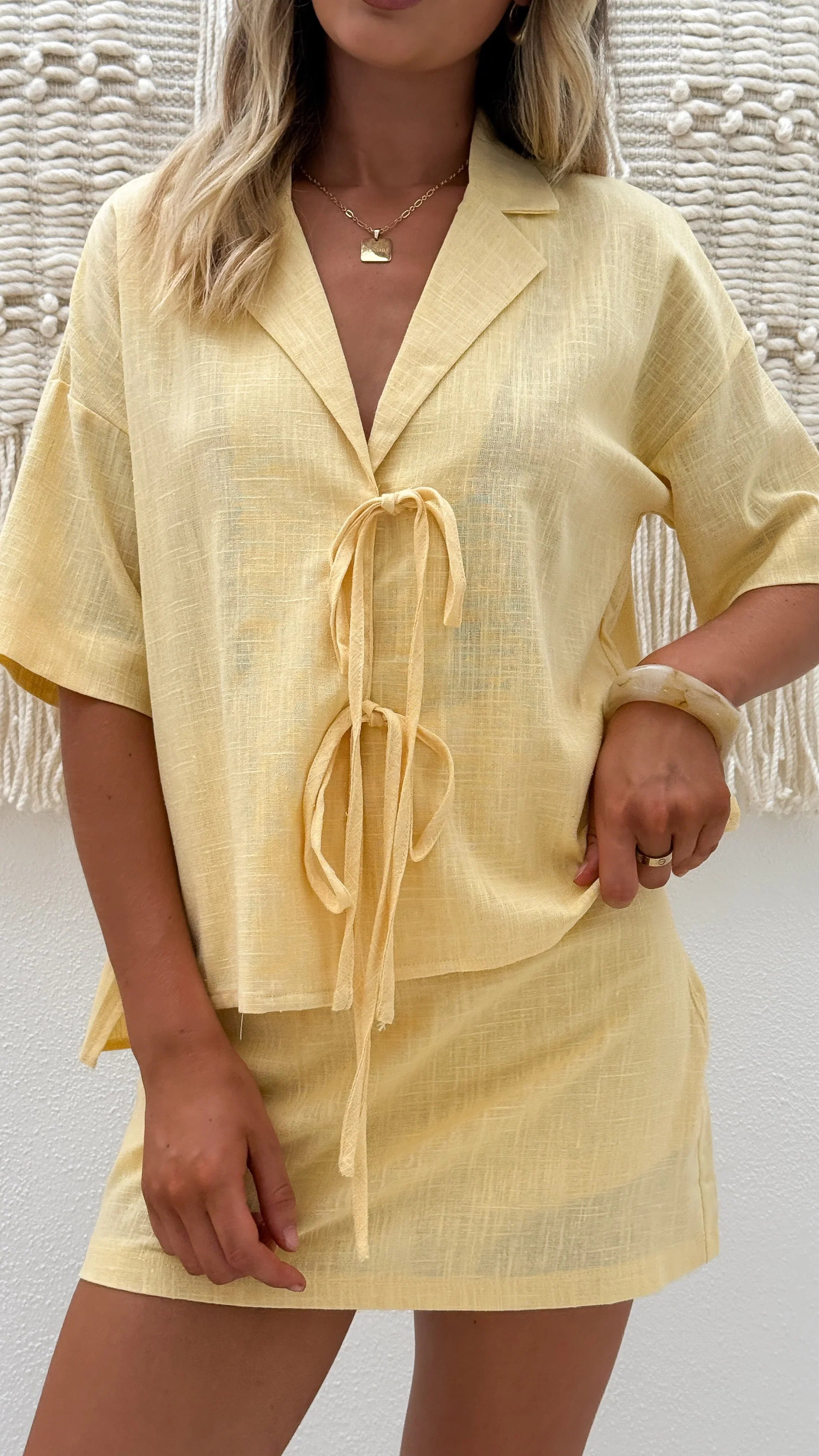 Louise Mini Skort Light Yellow