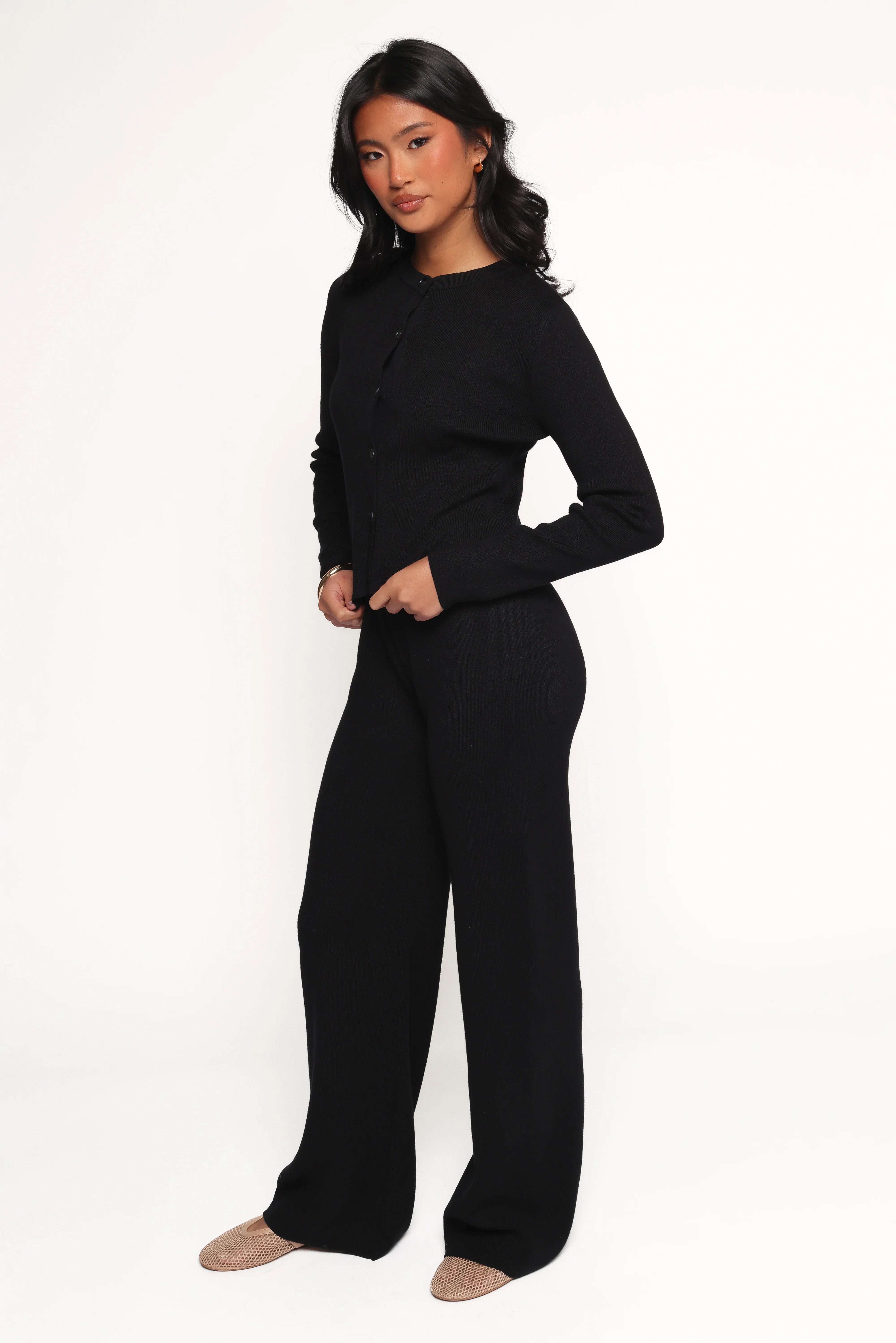 Elliot Knitted Pant Set Black