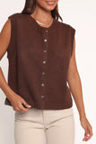 Weston Knit Vest Dark Chocolate