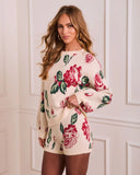 Soft Promise Floral Print Knit Sweater