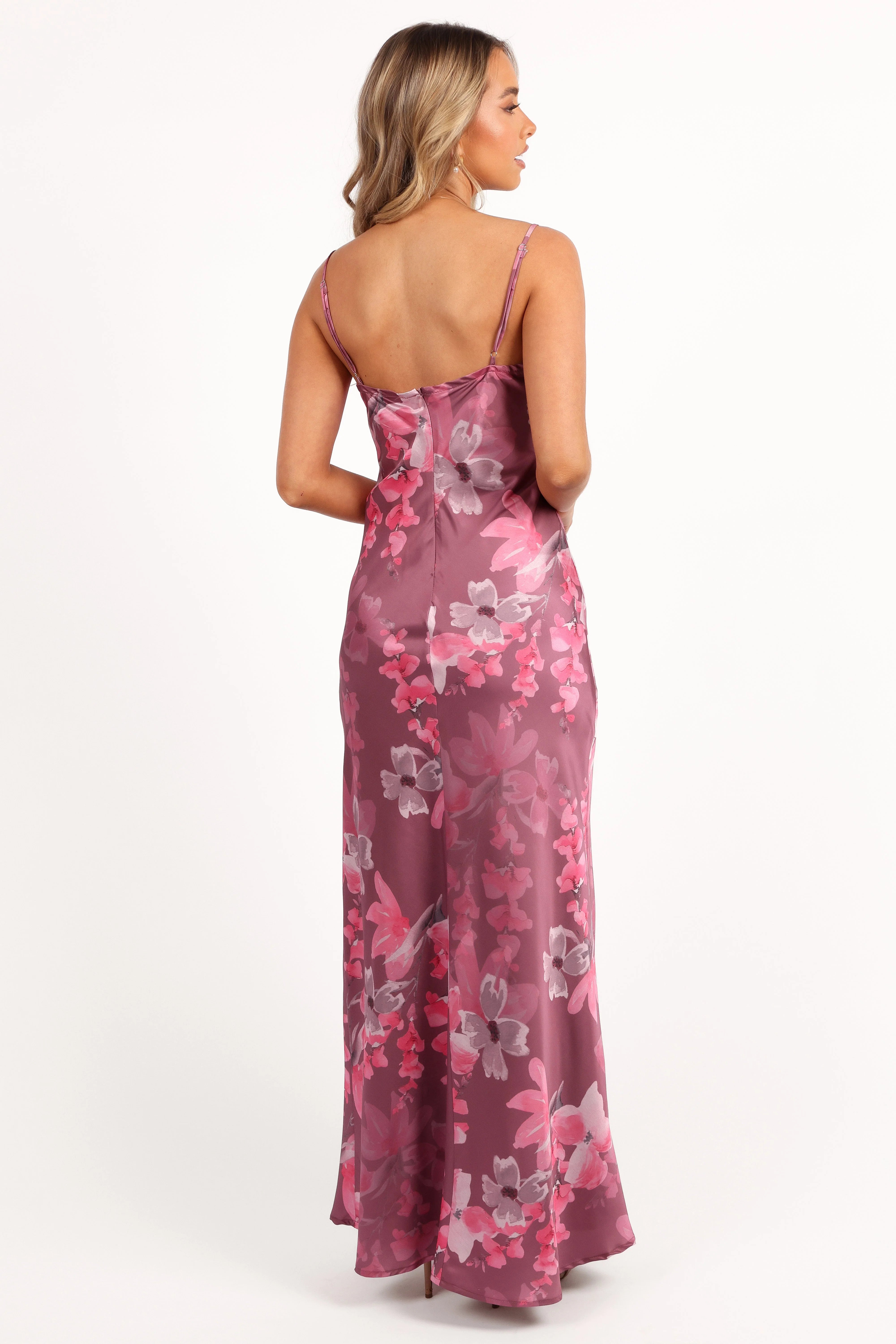 Jamie Maxi Slip Dress Dark Rose Floral