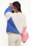 Koda Pattern Knit Sweater White Multi