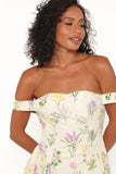 Larni Off Shoulder Midi Dress Lavender Multi