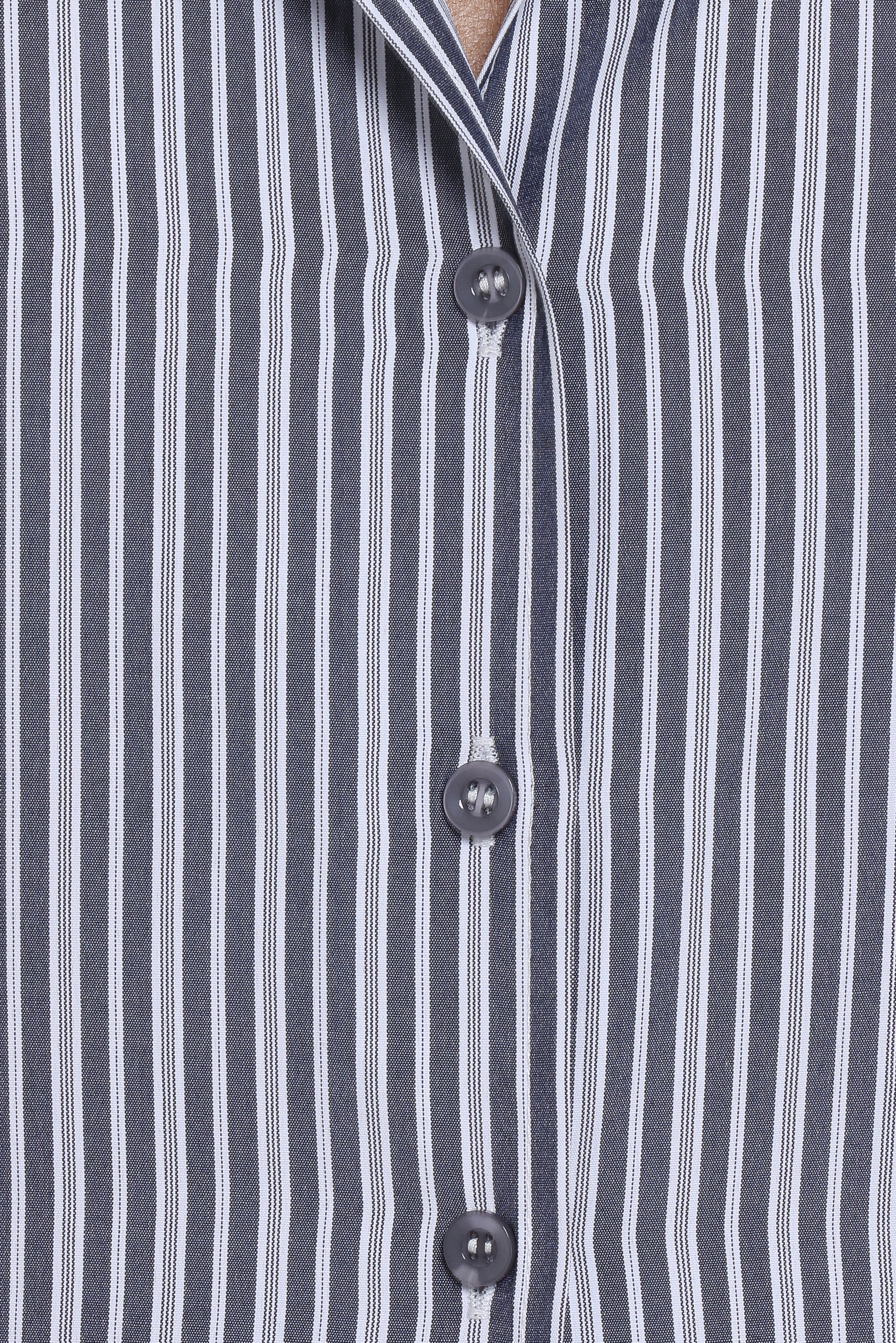 Melanie Pant Set Charcoal Stripe