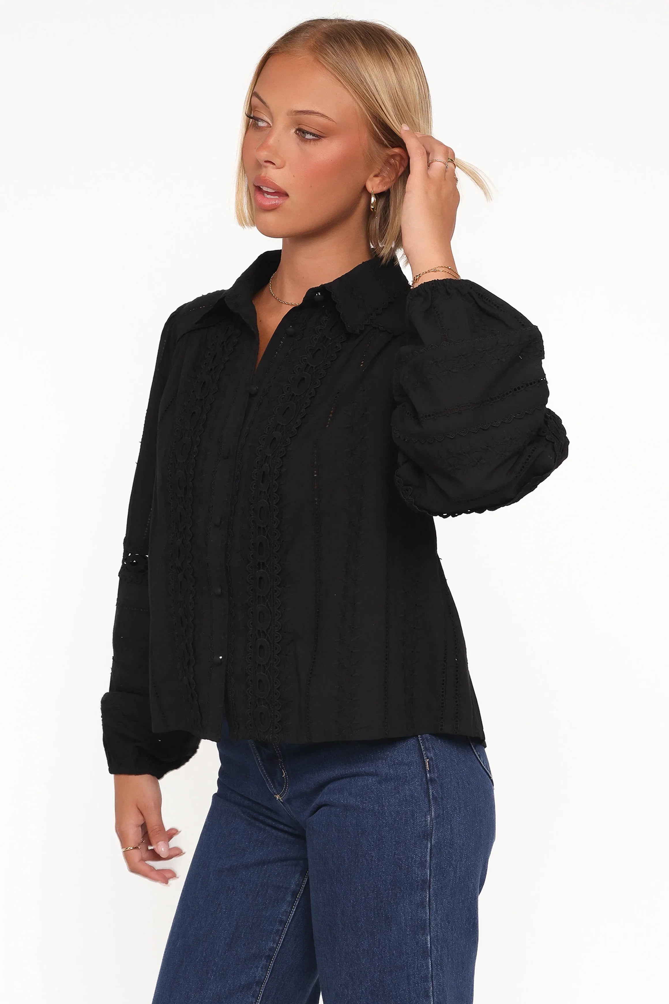 Catania Lace Inset Top Black