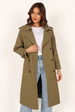 Trina Button Front Trench Coat Olive