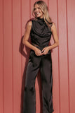 Brinley One Shoulder Jumpsuit Black