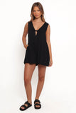 Kallie Tie Front Romper Black