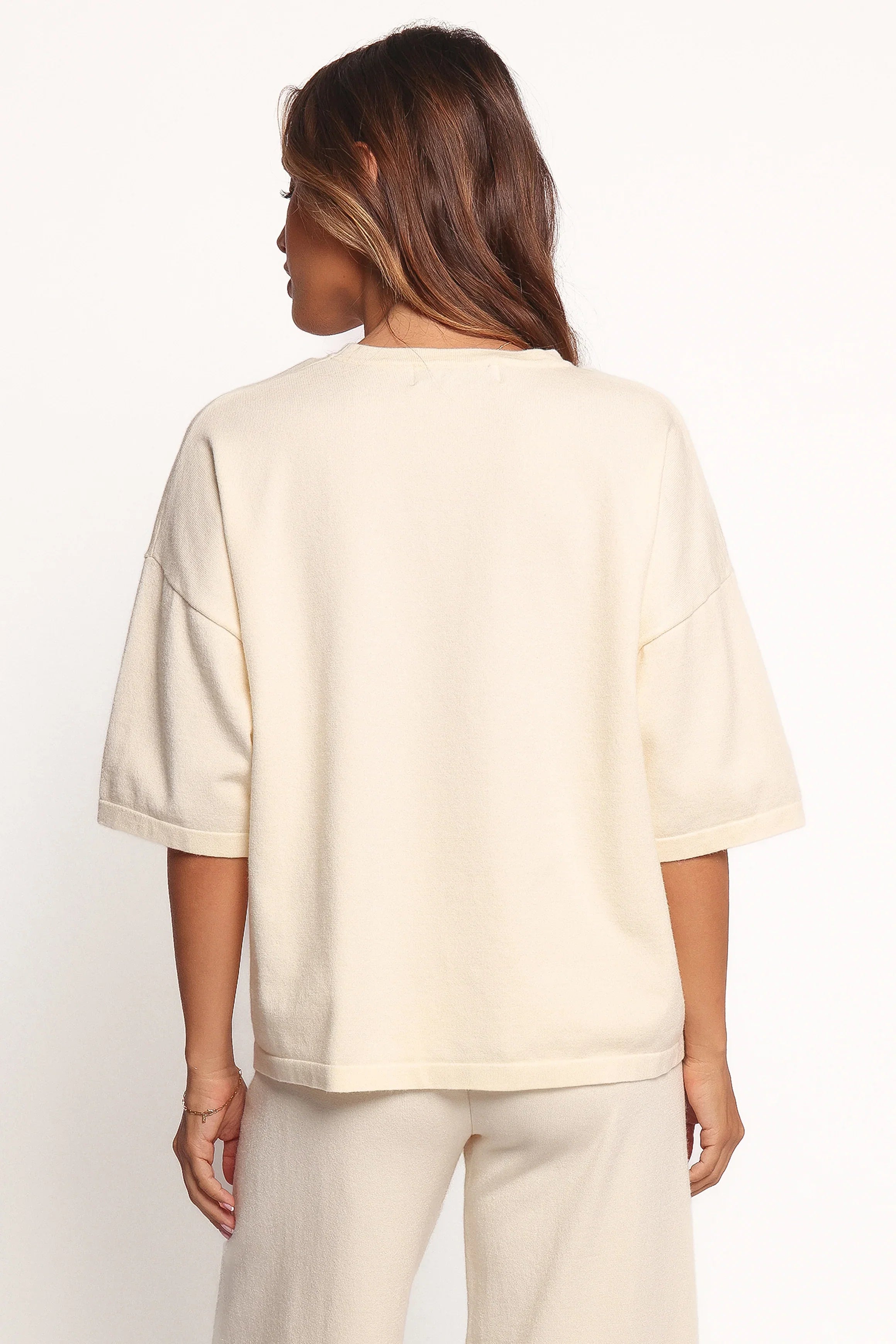 Ash Knitted T Shirt White