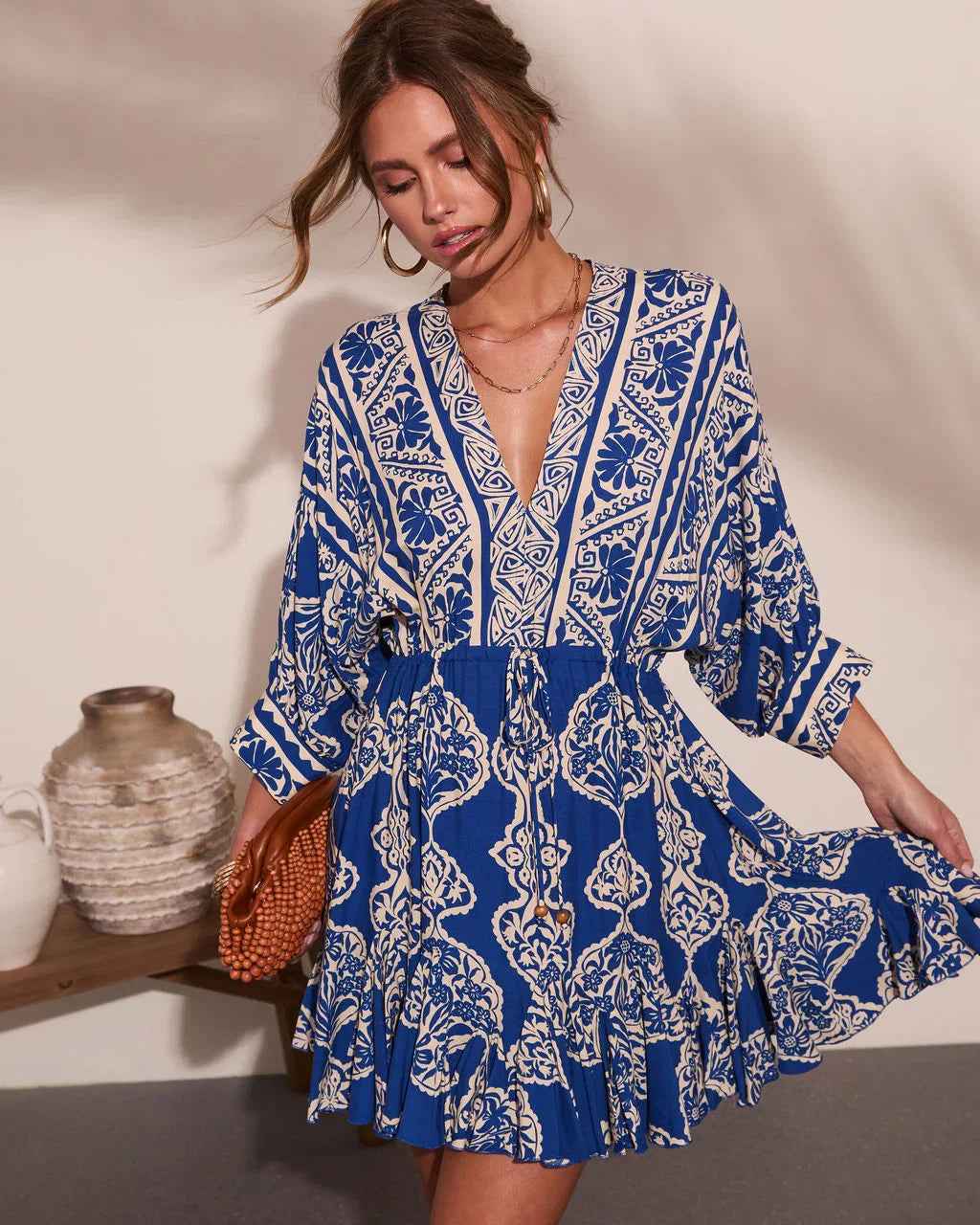Riviera Radiant Abstract Print Mini Dress